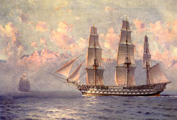 Картины Алексея Ганзена Алексей Ганзен Линейный корабль Императрица Мария под парусами